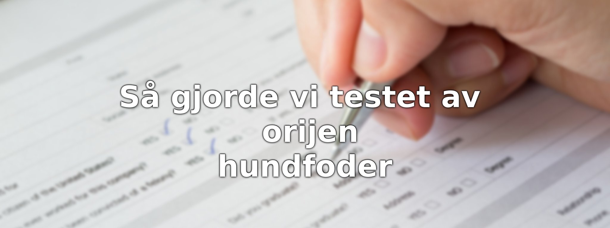 Om vårt test av orijen hundfoder