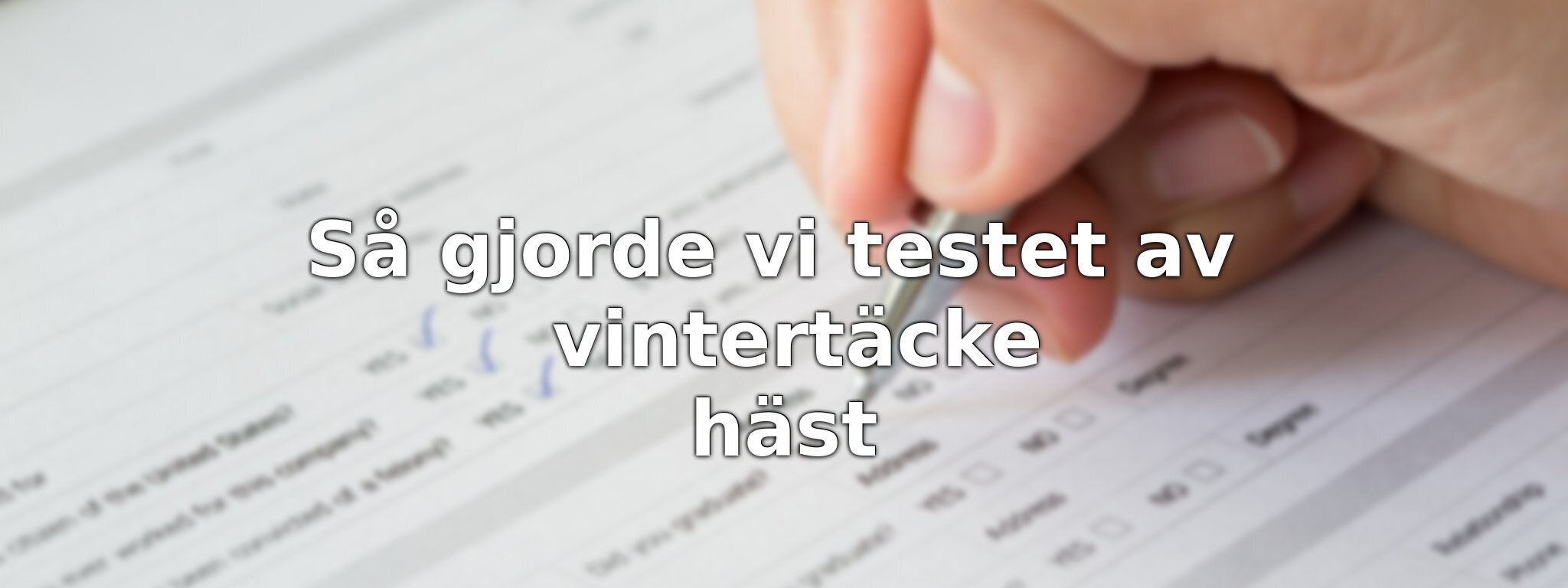 Om vårt test av vintertäcke häst