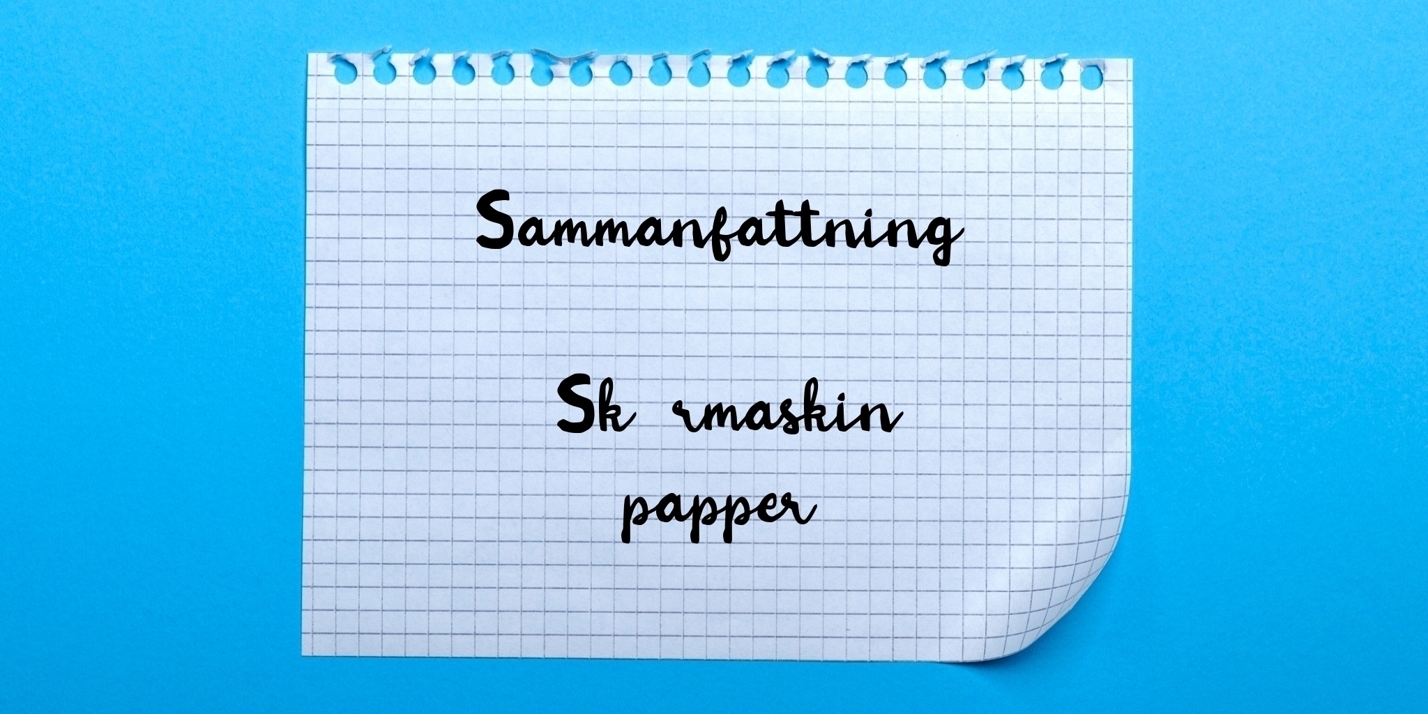Sammanfattning av skärmaskin papper