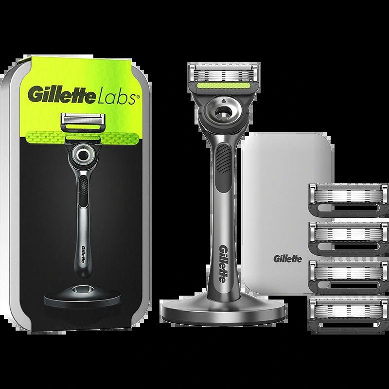 Gillette Labs Rakhyvel Exfoliating Bar&Ställ&Resefodral&5st Rakblad