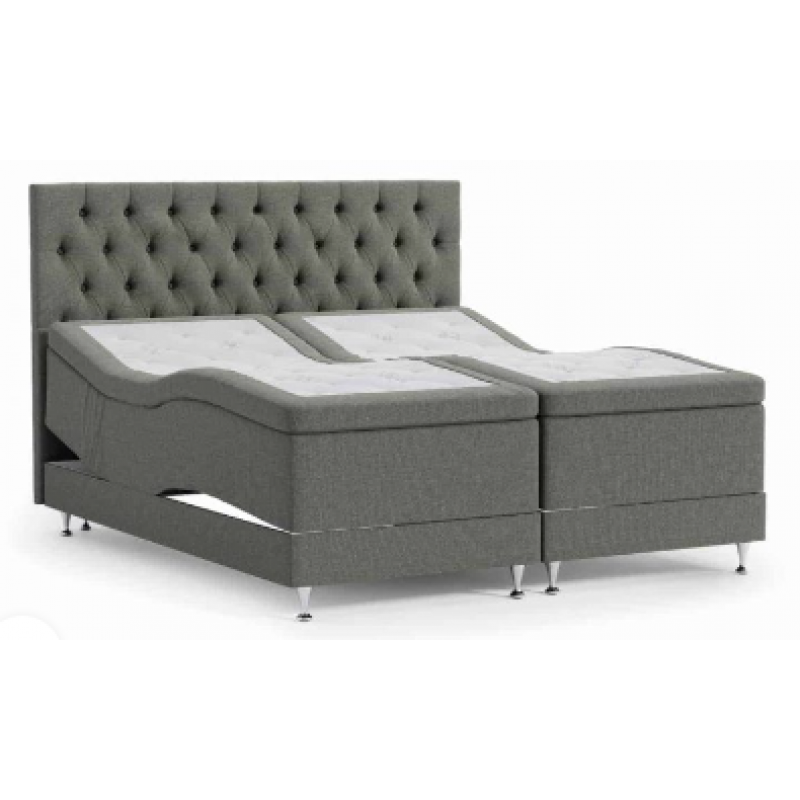 Queen Crown Ställbar Säng med Knappgavel