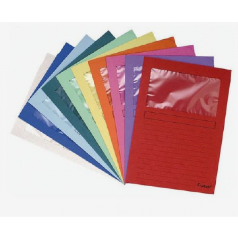 Aktmapp med fönster 120g sorterade färger 10st