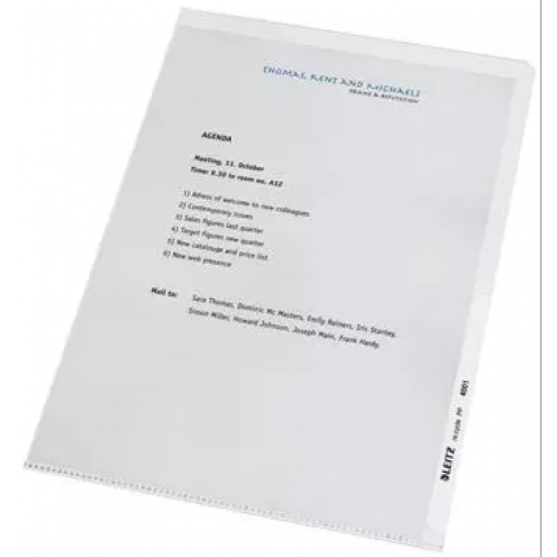 Plastmapp Leitz Recycle CO2 klar 0,14mm A4 25/fp