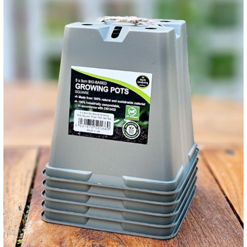 Planteringskruka biobaserad 9x9 cm, 5-pack