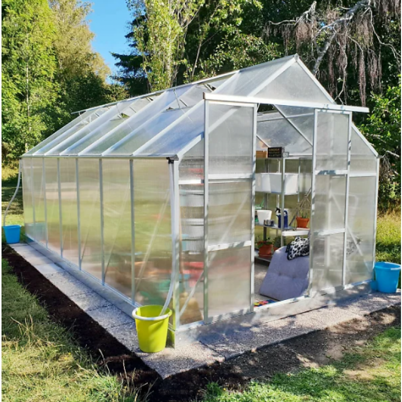 Växthus 12,4m² | Hög odlingshöjd | 6mm kanalplast