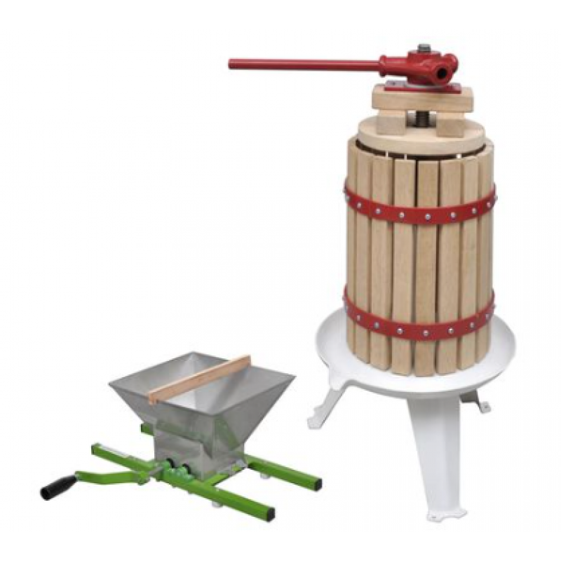 vidaXL Frukt- och vinpress set 2 delar