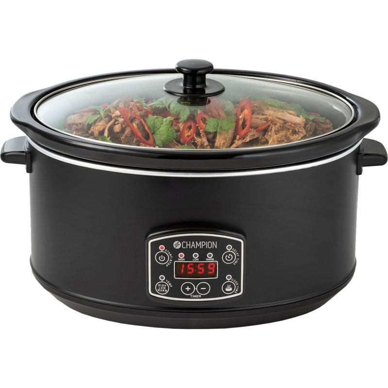 Champion Slowcooker, 6,5 liter svart