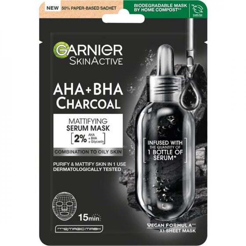 Garnier Pure Charcaol Black Algae Purifying & Hydrating Pore-Tightning Sheet Mask 28 g