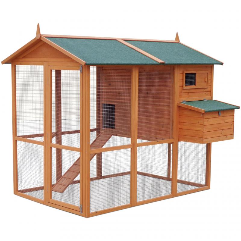 Hönshus med hönsgård