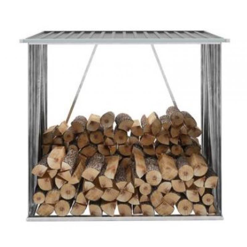 Vedskjul i galvaniserat stål