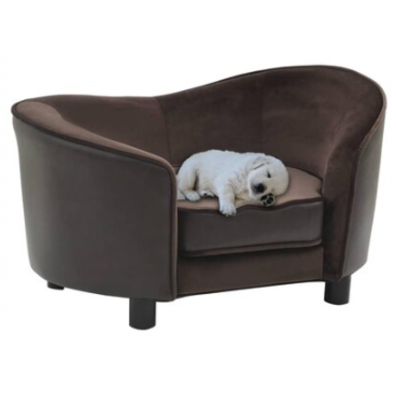 vidaXL Hundsoffa brun konstläder