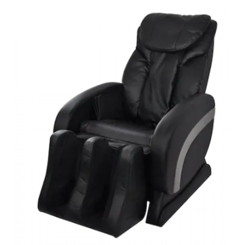 vidaXL Massagefåtölj svart konstläder